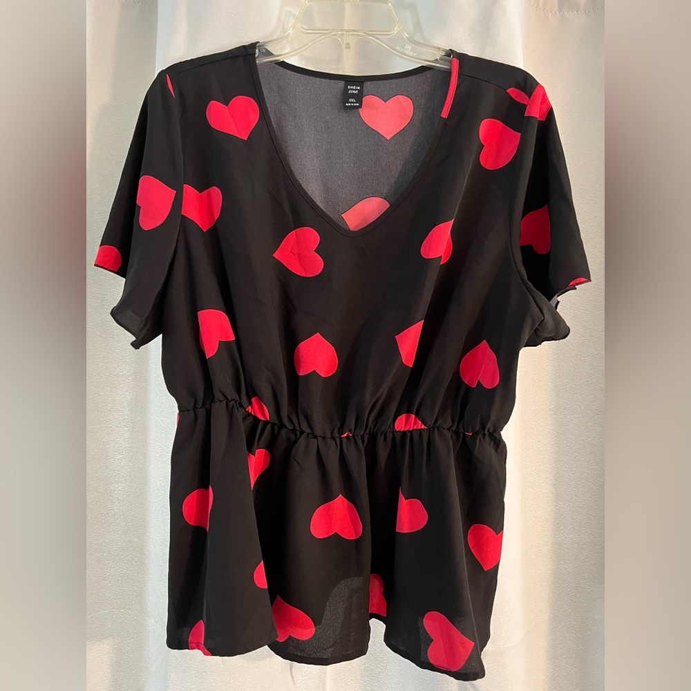 Black Top with Hearts